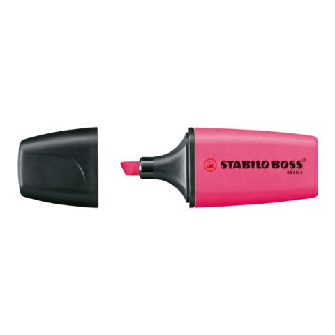 Werbeartikel STABILO BOSS MINI Leuchtmarkierer – pink – mit Logo bedruckt