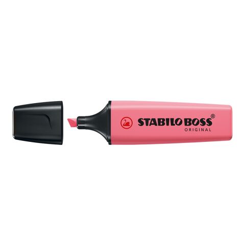 Werbeartikel STABILO BOSS ORIGINAL Pastel Leuchtmarkierer – neonrot – mit Logo bedruckt