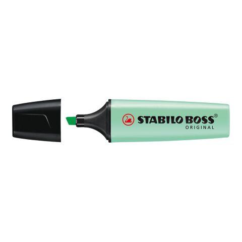 Werbeartikel STABILO BOSS ORIGINAL Pastel Leuchtmarkierer – grün – mit Logo bedruckt