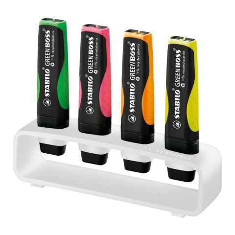 STABILO GREEN BOSS 4er Tisch-Set Leuchtmarkierer
