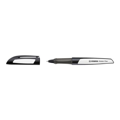 Werbeartikel STABILO Modern Flow Gelroller – schwarz/silber – mit Logo bedruckt