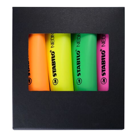 STABILO NEON 4er-Set Leuchtmarkierer Siebdruck