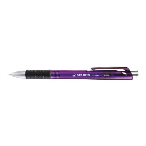 Werbeartikel STABILO concept frozen Kugelschreiber – transparent/violett – mit Logo bedruckt