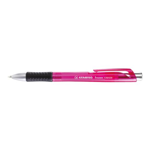 Werbeartikel STABILO concept frozen Kugelschreiber – transparent/pink – mit Logo bedruckt