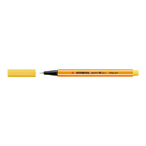 Werbeartikel STABILO point 88 Mini Fineliner – gelb – mit Logo bedruckt