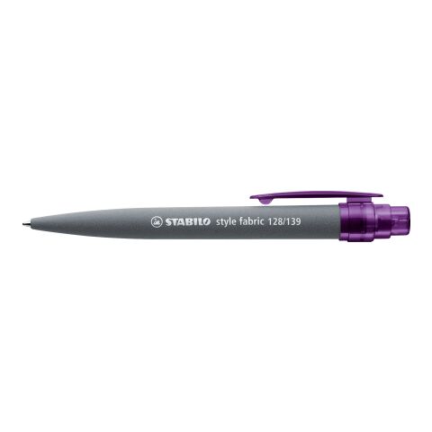 Werbeartikel STABILO style fabric Kugelschreiber – grau/violett – mit Logo bedruckt