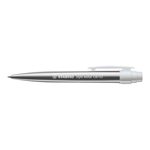 Werbeartikel STABILO style metal Kugelschreiber – silber/grau – mit Logo bedruckt