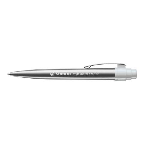 Werbeartikel STABILO style metal Kugelschreiber – silber/grau – mit Logo bedruckt