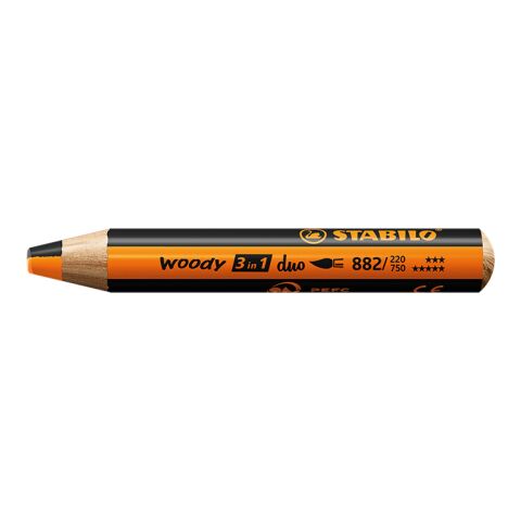 STABILO woody duo Farbstift orange/schwarz | ohne Werbeanbringung