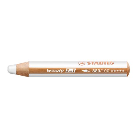 STABILO woody 3 in 1 Farbstift weiß | Siebdruck