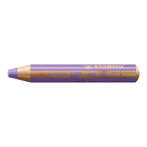 Werbeartikel STABILO woody 3 in 1 Farbstift – mauve – mit Logo bedruckt