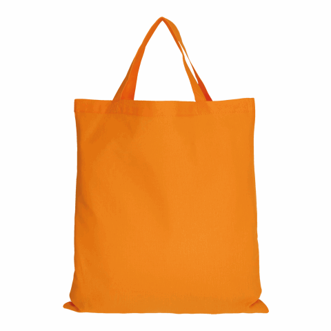 Werbeartikel TEXXILLA Baumwolltasche CLASSIC mit zwei kurzen Henkeln, ca. 140 g/m² – orange – mit Logo bedruckt