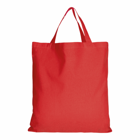 Werbeartikel TEXXILLA Baumwolltasche CLASSIC mit zwei kurzen Henkeln, ca. 140 g/m² – rot – mit Logo bedruckt