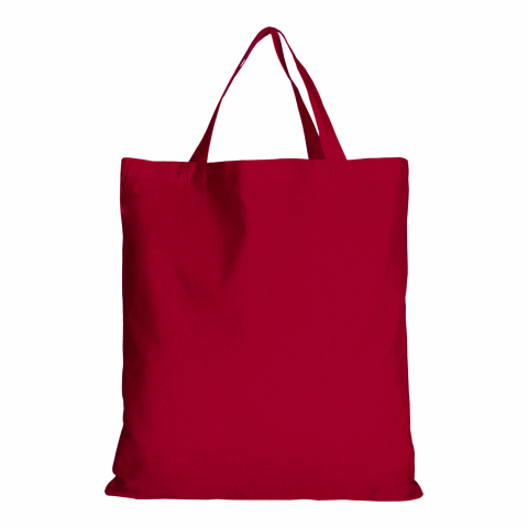 Werbeartikel TEXXILLA Baumwolltasche CLASSIC mit zwei kurzen Henkeln, ca. 140 g/m² – dunkelrot – mit Logo bedruckt