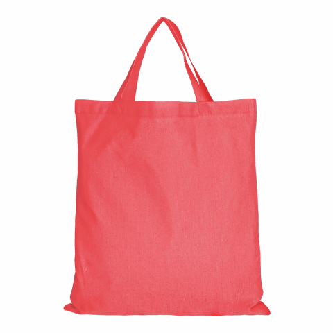Werbeartikel TEXXILLA Baumwolltasche CLASSIC mit zwei kurzen Henkeln, ca. 140 g/m² – hellrot – mit Logo bedruckt