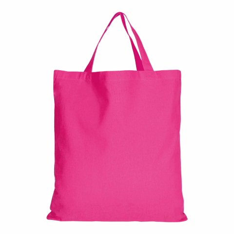 Werbeartikel TEXXILLA Baumwolltasche CLASSIC mit zwei kurzen Henkeln, ca. 140 g/m² – pink – mit Logo bedruckt