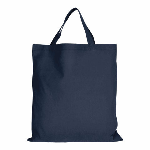 Werbeartikel TEXXILLA Baumwolltasche CLASSIC mit zwei kurzen Henkeln, ca. 140 g/m² – marineblau – mit Logo bedruckt