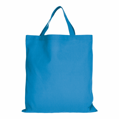 Werbeartikel TEXXILLA Baumwolltasche CLASSIC mit zwei kurzen Henkeln, ca. 140 g/m² – hellblau – mit Logo bedruckt