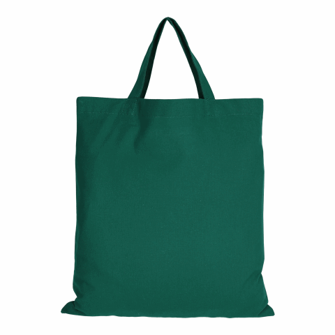 Werbeartikel TEXXILLA Baumwolltasche CLASSIC mit zwei kurzen Henkeln, ca. 140 g/m² – dunkelgrün – mit Logo bedruckt