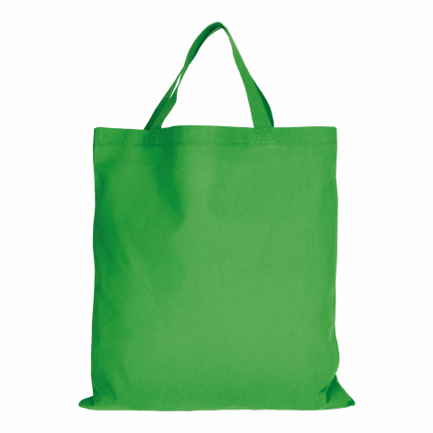 Werbeartikel TEXXILLA Baumwolltasche CLASSIC mit zwei kurzen Henkeln, ca. 140 g/m² – grün – mit Logo bedruckt