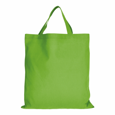 Werbeartikel TEXXILLA Baumwolltasche CLASSIC mit zwei kurzen Henkeln, ca. 140 g/m² – hellgrün – mit Logo bedruckt