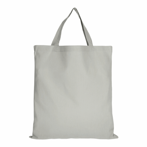 Werbeartikel TEXXILLA Baumwolltasche CLASSIC mit zwei kurzen Henkeln, ca. 140 g/m² – hellgrau – mit Logo bedruckt