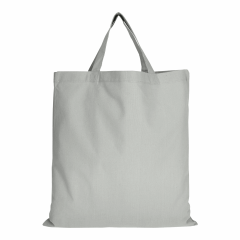 Werbeartikel TEXXILLA Baumwolltasche CLASSIC mit zwei kurzen Henkeln, ca. 140 g/m² – grau – mit Logo bedruckt