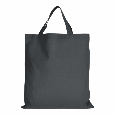 Werbeartikel TEXXILLA Baumwolltasche CLASSIC mit zwei kurzen Henkeln, ca. 140 g/m² – anthrazit – mit Logo bedruckt