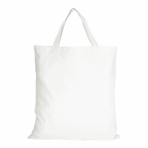 Werbeartikel TEXXILLA Baumwolltasche CLASSIC mit zwei kurzen Henkeln, ca. 140 g/m² – weiss – mit Logo bedruckt