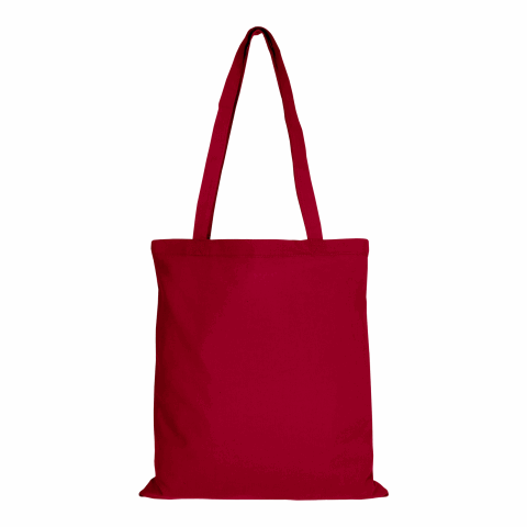 Werbeartikel TEXXILLA Baumwolltasche CLASSIC mit zwei langen Henkeln, 140 g/m² – dunkelrot – mit Logo bedruckt