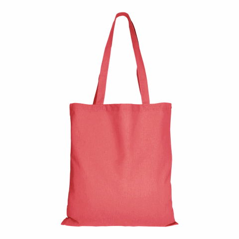 Werbeartikel TEXXILLA Baumwolltasche CLASSIC mit zwei langen Henkeln, 140 g/m² – hellrot – mit Logo bedruckt