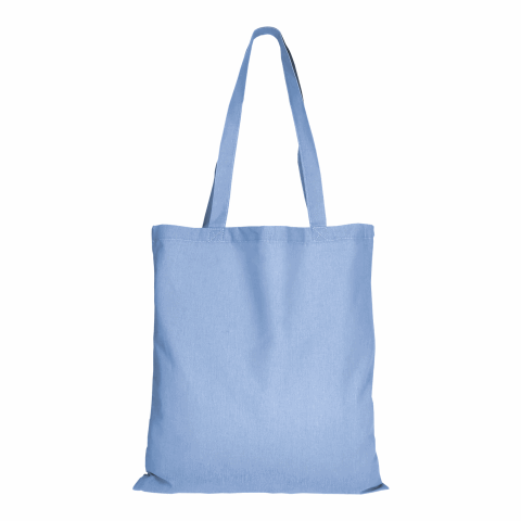 Werbeartikel TEXXILLA Baumwolltasche CLASSIC mit zwei langen Henkeln, 140 g/m² – mittelblau – mit Logo bedruckt