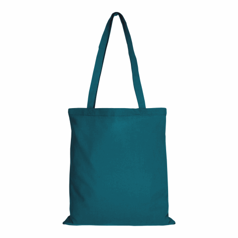 Werbeartikel TEXXILLA Baumwolltasche CLASSIC mit zwei langen Henkeln, 140 g/m² – petrol – mit Logo bedruckt