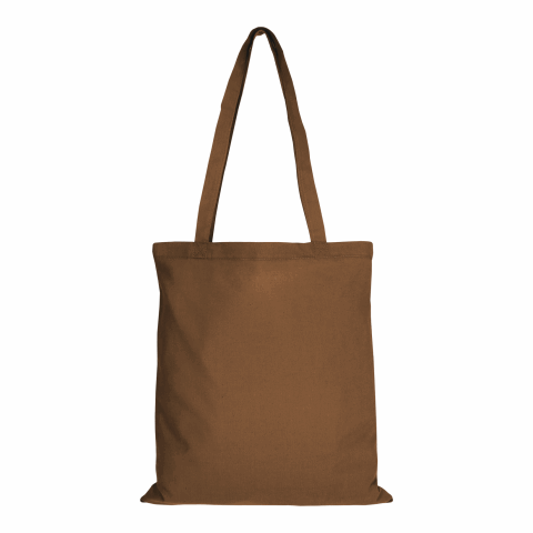 Werbeartikel TEXXILLA Baumwolltasche CLASSIC mit zwei langen Henkeln, 140 g/m² – braun – mit Logo bedruckt