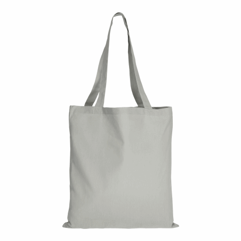 Werbeartikel TEXXILLA Baumwolltasche CLASSIC mit zwei langen Henkeln, 140 g/m² – hellgrau – mit Logo bedruckt