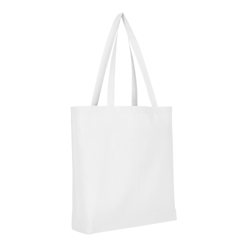 Werbeartikel TEXXILLA Baumwolltasche CLASSIC mit zwei langen Henkeln, Boden- und Seitenfalte, ca. 140g/m² – weiss – mit Logo bedruckt