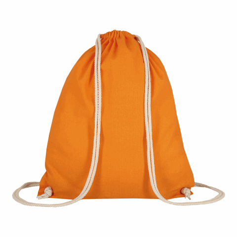 Werbeartikel TEXXILLA Turnbeutel, ca. 140 g/m² – orange – mit Logo bedruckt