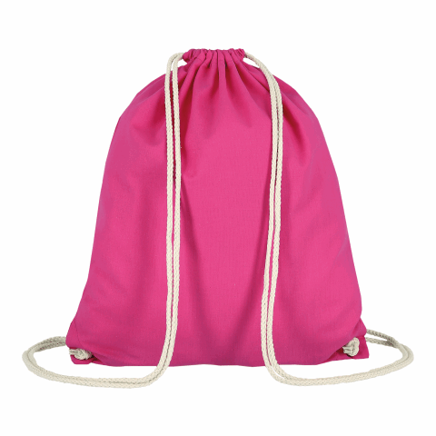 Werbeartikel TEXXILLA Turnbeutel, ca. 140 g/m² – pink – mit Logo bedruckt