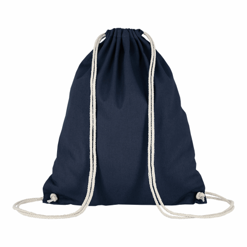 Werbeartikel TEXXILLA Turnbeutel, ca. 140 g/m² – marineblau – mit Logo bedruckt