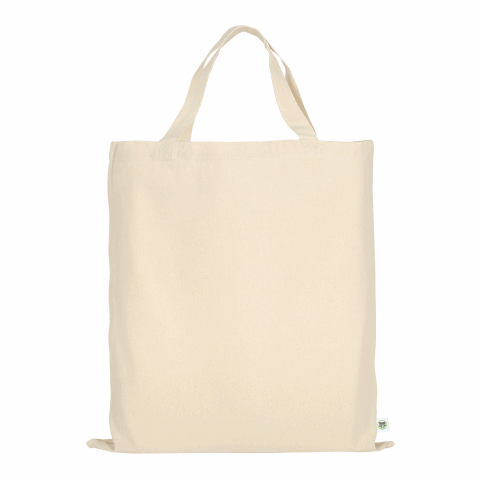TEXXILLA Tasche mit zwei kurzen Henkeln aus Organic-Baumwolle, ca. 140 g/m² beige | ohne Werbeanbringung | ohne Werbeanbringung