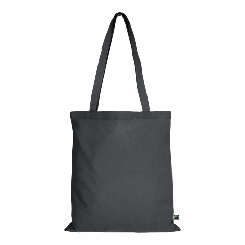 TEXXILLA Tasche aus Fairtrade-zertifizierter Baumwolle mit zwei langen Henkeln, ca. 140 g/m² anthrazit | ohne Werbeanbringung | ohne Werbeanbringung