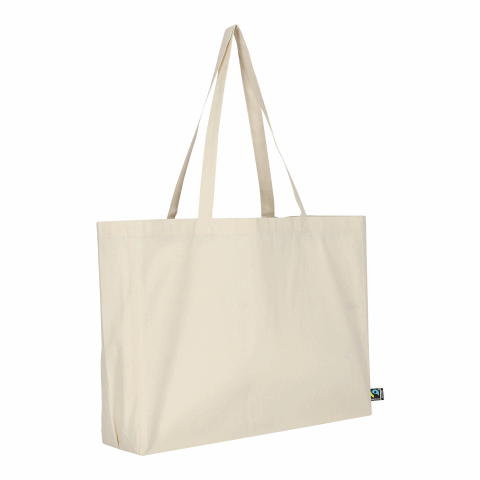 TEXXILLA Cotton-Shopper aus Fairtrade-zertifizierter Baumwolle, ca. 140 g/m² beige | ohne Werbeanbringung | ohne Werbeanbringung