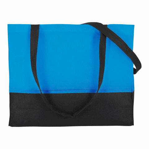 Werbeartikel TEXXILLA City-Bag 1 – hellblau-schwarz – mit Logo bedruckt