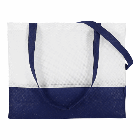 Werbeartikel TEXXILLA City-Bag 1 – weiss-dunkelblau – mit Logo bedruckt