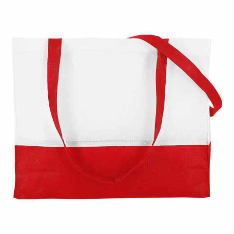 Werbeartikel TEXXILLA City-Bag 1 – weiss-rot – mit Logo bedruckt
