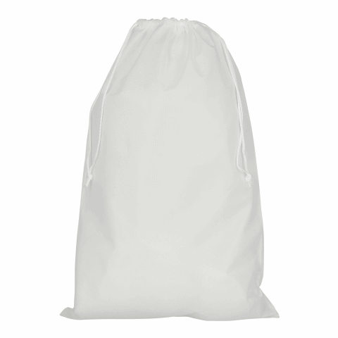 Werbeartikel TEXXILLA Zuziehbeutel aus Polypropylen, 50 x 75 cm – weiss – mit Logo bedruckt