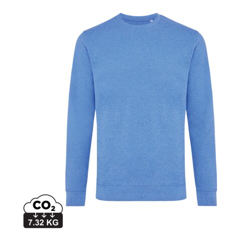 Iqoniq Denali ungefärbt. Rundhals-Sweater aus recycelter BW blau meliert | XXL | ohne Werbeanbringung | Nicht verfügbar | Nicht verfügbar | Nicht verfügbar