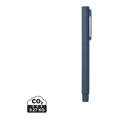 Werbeartikel VINGA Baltimore Stift aus RCS recyceltem Stainless-Steel – blau – mit Logo bedruckt
