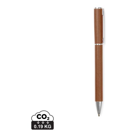 Werbeartikel VINGA Timo Stift aus RCS recyceltem Aluminium – braun – mit Logo bedruckt