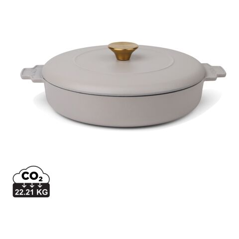 Werbeartikel VINGA Monte Heritage Schmortopf 2,5 L – grau – mit Logo bedruckt